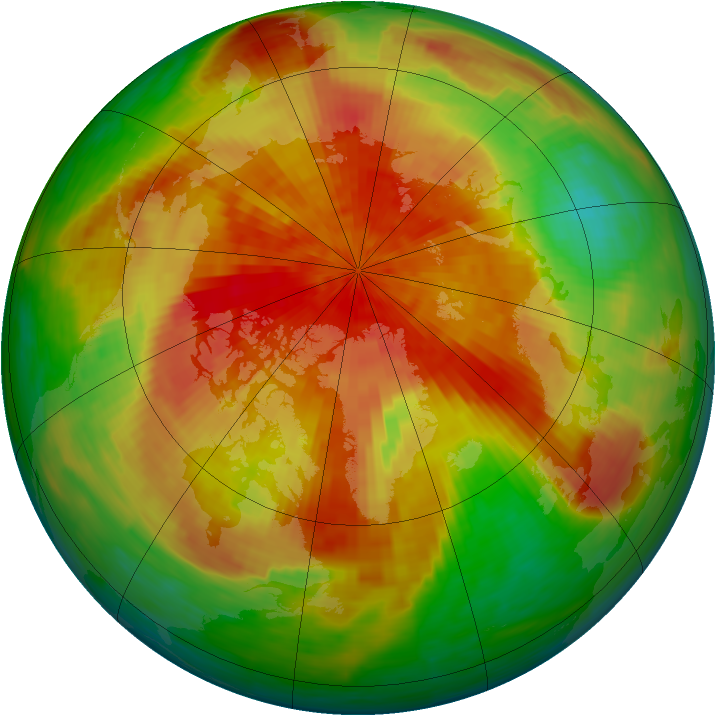 Arctic ozone map for 10 April 1994